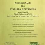 Dyplom dla Ryszarda Wójtowicza