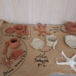 Ceramiczne przedmioty zrobione przez uczniów